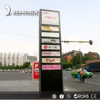 China Hotel Outdoor Honest Maker Gas Station Mall Custom Outdoor Advertising Pylon Sign etc. BRANDNEWSIGN with light for sale