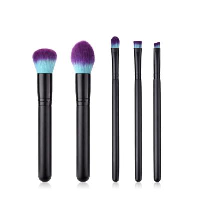 China Makeup Set Brush Promotional Sale 5pcs Blue and Purple Nylon Foundation Brushes Kits Makeup Cosmetic Hair Brush for sale