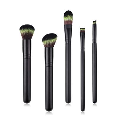 China Custom Hot Makeup Brush Set Handle Black Bristle Makeup Brushes 5 Pieces Cosmetic Brushes Foundation Brush Set for sale