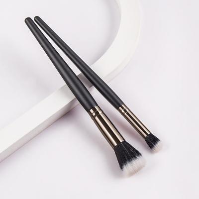 China Professional Makeup Brush Set China Supplier Makeup Brush Set 2 Pcs Black Synthetic Nasal Shadow Brush for sale