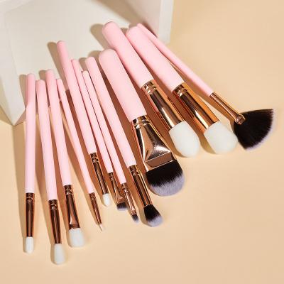 China Wholesale Hot Cosmetic Makeup Brush Set Powder Eyeshadow Base Blush Pink Wooden Handle Makeup Brush for sale