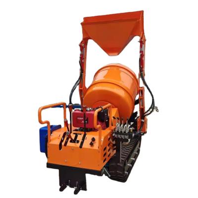 China Factory Price Automatic Concrete Mixer Crawler Loading Machine Self Loading 0.8ton Concrete Mixer for sale