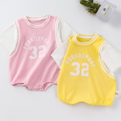 China Super Cute 100% Cotton Baby One Piece Summer Slim Super Cute Tank Top for Boys and Girls for sale