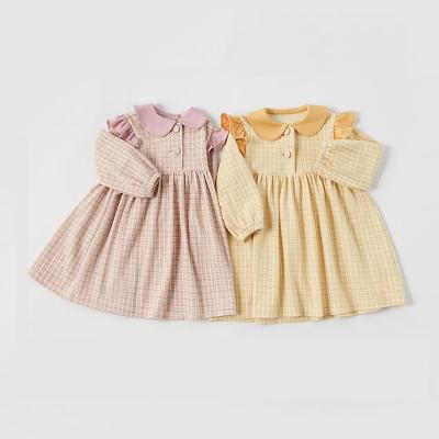 China Anti-wrinkle Spring Autumn Turn Down Collar Baby Girl Dress Dress For Kids Girls Casual Soft Dress Dress for sale