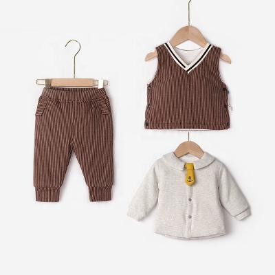 China Factory Price Baby Cotton Breathable Two Piece Set Winter Warm Baby Clothing Sets for sale