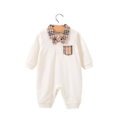 China New Fashion Spandex/Cotton Baby Jumpsuit Set Rompers Designs OEM Service White Jumpsuit Long Sleeve Infant Clothing Set for sale