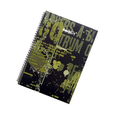 China Printed A4 Double Spiral Cover Spiral Notebook School Hard Notebook for sale