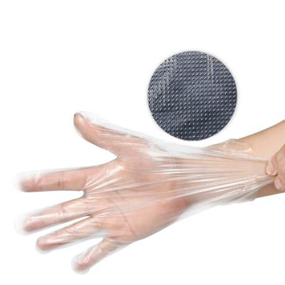 China Food Grade In Stock 100PCS/Bag Waterproof Transparent PE Disposable Plastic Gloves for sale