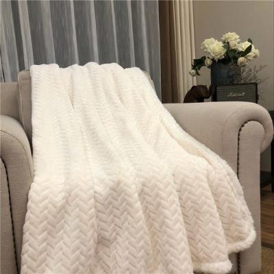 China Anti-pilling 100% Polyester Sherpa Fleece Blanket Gray Plush Throw BlanketSoft Blanket for sale