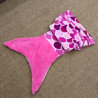 China Anti-pilling fashion and cute flannel mermaid tail blanket for kids for sale