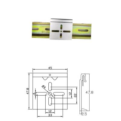 China Electrical Appliances Aluminum Alloy 45 Wide Head Slot Hole Track Fixing Clip Guide Rail Bracket Clip Fixing Device for sale