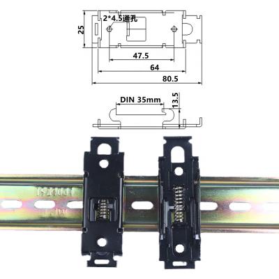 China Black din guide rail installation clamp type clamprelay epoxy fixed installation din rail clip clamp installation 35mm guide rail installation for sale