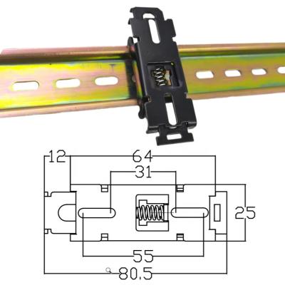 China Fixed Mounting Hole Epoxy Adjustable Rail Clamp Rail Bracket On 35mm Rail for sale