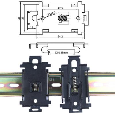 China Epoxy Base Solid State Relay Heat Dissipation Bracket 35mm Guide Rail Fixing Bracket Guide Rail Fixing Clip Metal Buckle for sale