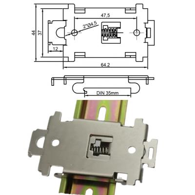 China Epoxy 35mm Din Rail Guide Rail Fixing Bracket Clip Type Metal Buckle Spring Clip Clip for sale