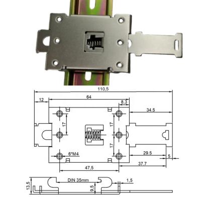 China Single phase epoxy SSR 35MM DIN rail loop installation rail guide buckle rail guide DIN35mm solid state relay fixed clip for sale