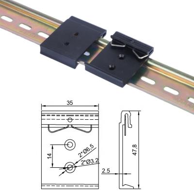 China 2 Hole Aluminum Alloy 35 Industrial Electrical Appliances Wide Vertical Guide Rail Clip Guide Rail Clip for sale