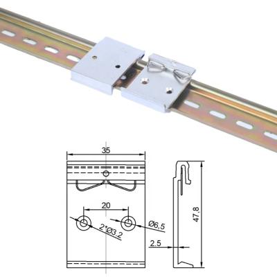 China 2 holesRail wide horizontal loop switch buckledinrail bracket of industrial electrical appliances aluminum alloy 35 for sale