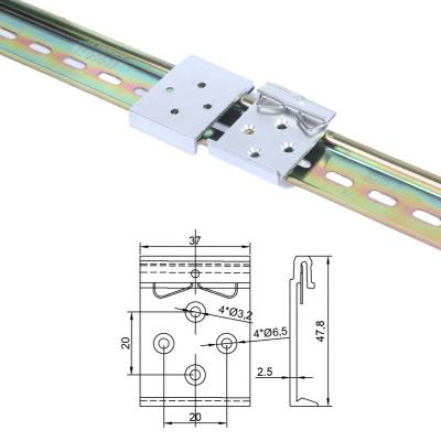 China Industrial Electrical Appliances Aluminum Alloy 37 Cross Hole Switch DIN Loop 4 Wide Installation Bracket Relay Loop for sale