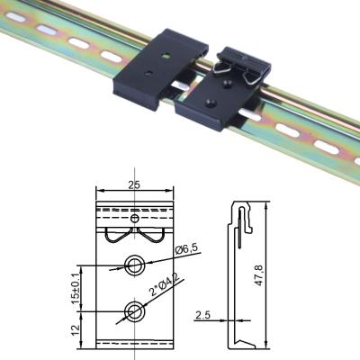 China Installed on 35mm DIN rail aluminum guide rail buckle installation clip 35mm guide rail fixed installation guide rail bracketseat for sale