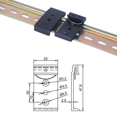 China Installed on 35mm DIN rail metal guide rail accessories supplier din guide rail installation bracket aluminum clip for sale