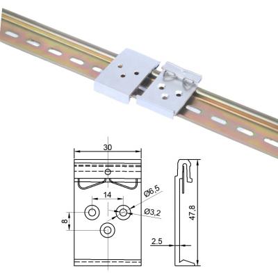 China Installed on 35mm DIN rail rail fixing clip for relative installation, aluminum din rail mounting clip snap fastener for sale