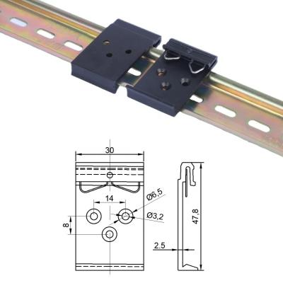 China Installed on 35mm DIN rail rail fixing clip for relative installation, aluminum snap fastener C35 C45 rail buckle din rail support clip guide for sale