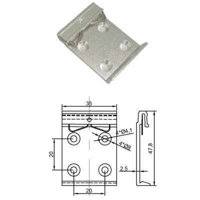 China Installed on 35mm DIN Rail Mount Aluminum Clip Din Rail Clip for use with 35mm DIN Horizontal Snap Mount Rail Clip for sale