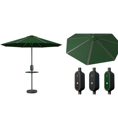 China Furniture Factory Directly Sale Outdoor Automatic Solar Umbrella With Led Light for sale