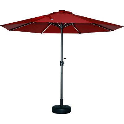 China Modern Custom Parasol Logo Wholesale Outdoor Furniture Led 24 Ribs Large Patio Umbrellas for sale