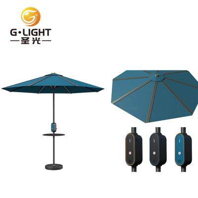 China Good Quality Outdoor Furniture Solar Cell Beach Umbrella With Charger for sale