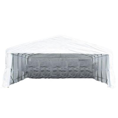 China Garden Shed White Metal Traditional Car Shelter 2-Car Four Season Double Carport for sale