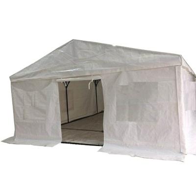 China Universal PE PVC Easily Assembled Fabric Covered Storage Warehouse Industrial Tent With Heavy Duty Steel Frame for sale