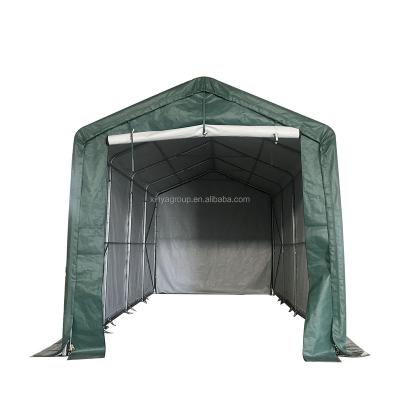 China Multifunctional Storage Tent Hall 4x8m With 3.5x 3.5m Door 330 Gsm Dark Green PE Concrete Fire Retardant Underground for sale