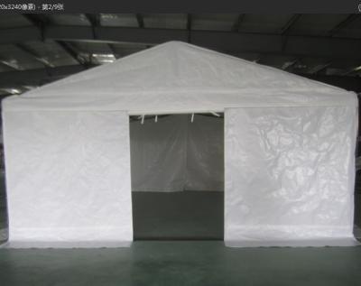 China Easily Assembled Heavy Duty Steel Frame PE Roof Storage Shelter Warehouse for sale