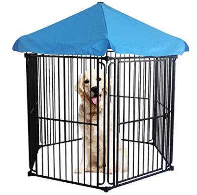 China Stocked Dog Establishments Cages Pet Gazebo Easy Install Foldable Steel Dog Crate for sale