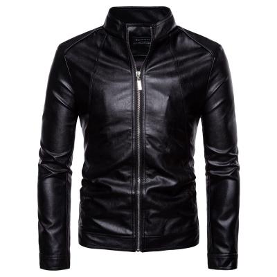 China Breathable Fashion Designs Boys Classic Biker Jacket Motorcycle PU Faux Leather Jacket For Men's Big/Tall Blazer Masculino Slim Fit Coat for sale