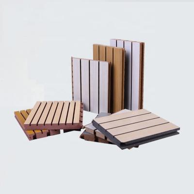 China Highly Efficient Sound Absorption Low Prices Bamboo Grooved Timber Acoustic Panels For Cinema Wall Panels for sale