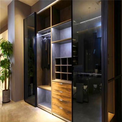 China Yelintong environmental friendly modern style reasonable price furniture bedroom wardrobe high gloss color combination for sale