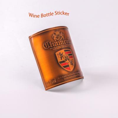 China Customized 3D Gold Waterproof Logo Metal Perfume Bottle Label Embossed Aluminum Wine Stickers for sale