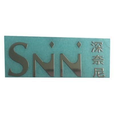 China Fashion waterproof custom ribbon sticker label metal sticker metal letter nickel sticker high quality thin nickel logo label for sale