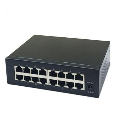 China Port Ethernet Switch-10 Mini Metal Case 16 Fast Transfer 10/100Mbps Fast Ethernet Switches Product Company School Hospital LAN for sale