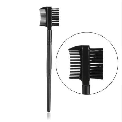 China New Comfortable Fashion Beauty Makeup Tool Cosmetic Black Dual Function 2 in 1 Eyebrow and Eyelash Brush for sale