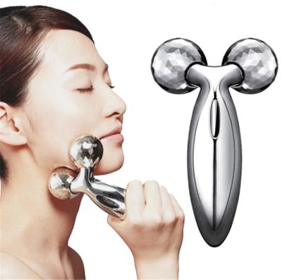 China Cool Micro Solar Current Slim Face Promoting Tight Skin Shaping 3D Roller Face Massager for sale