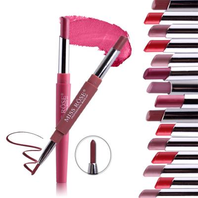 China Waterproof 2 in 1 Waterproof Makeup Natural Nude Color Lipstick Lip Liner Pencil for sale