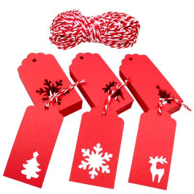 China Merry Christmas Viable 9.5 x 4.5cm 150 Piece Cavity Snowman Tree Merry Christmas Gift Tags for sale