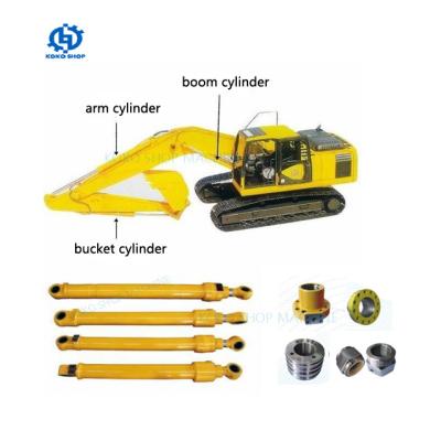 China Excavator Jack Cylinder Assy Rod Piston Nut Cushion Digger Hydraulic Cylinder Boom Arm Bucket Parts for sale