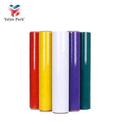 China LLDPE Moisture Proof Print Colored Blue White Green Yellow Stretch Film for sale