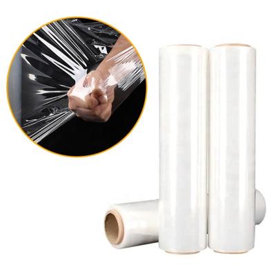 China Lldpe Shrink Pallet Pre-Stretch Film 200% Power Stretch Film Moisture Proof White Color Wrap Plastic Stretch Film for sale