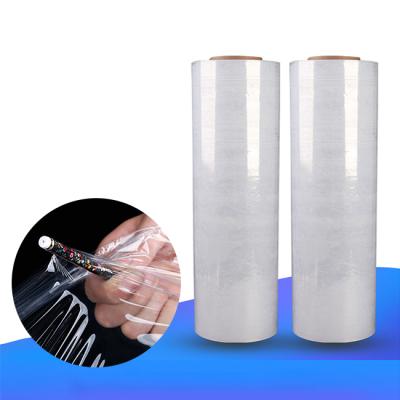 China Lldpe Pallet Hand Stretch Wrap Moisture Proof Film 18 30 Micron pe 1500 80G stretch film wrap for sale